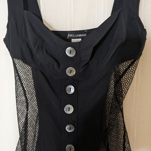 Y2K Vintage Dolce & Gabbana Mesh Panel One Piece Swimsuit M - Picture 3 of 5